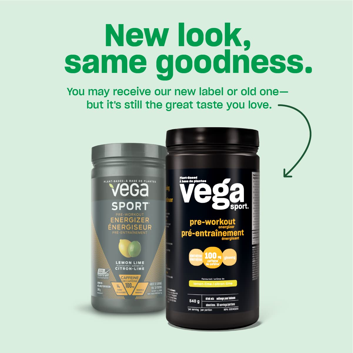 Vega Sport Pre-Workout Energizer, Berry (30 Servings) Vegan Preworkout Energy Powder, Gluten Free, 100mg Caffeine, Non GMO, 540g (Packaging May Vary) 🍁 All In One Marketplace Canada