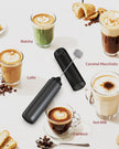 CIRCLE JOY Electric Milk Frother Handheld, Rechargeable Coffee Frother with Dual Spring Whisk, Portable Hand Frother Wand Drink Mixer for Coffee, Hot Chocolate, Cappuccino, Frappe, Matcha, Black 🍁 All In One Marketplace Canada