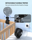 Portable Stroller Fan, Mini Baby Fan Clip on Fan, LED Display, 360° Rotate Flexible Tripod, Rechargeable Small Personal Handheld Fan Cooling Desk Fan for Car Seat Crib Treadmill Travel 🍁 All In One Marketplace Canada