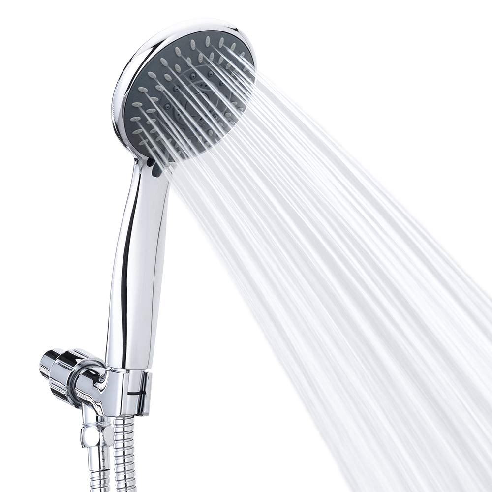 Shower Head, High Pressure Handheld Showerhead with Hose, 5 Settings Chrome Finished Hand Held Rainfall Shower Set- Including Bracket Teflon Washer 🍁 All In One Marketplace Canada