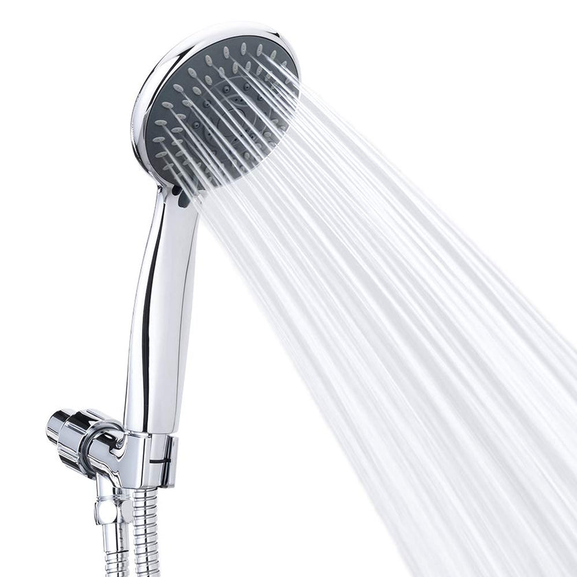Shower Head, High Pressure Handheld Showerhead with Hose, 5 Settings Chrome Finished Hand Held Rainfall Shower Set- Including Bracket Teflon Washer 🍁 All In One Marketplace Canada