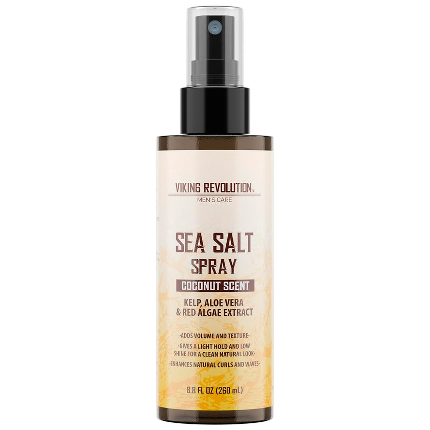 Viking Revolution Sea Salt Hair Spray for Men - Coconut - 260ml - Texturizing With Kelp, Aloe Vera & Red Algae Extract - Adds Volume & Texture for Beach Hair 🍁 All In One Marketplace Canada