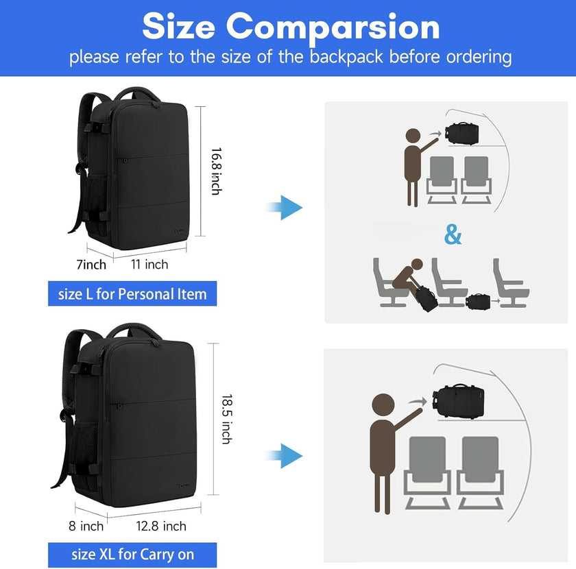 Travel Laptop Backpack, Airplane Approved Travel Backpack Suitcase For Men Women, Lightweight College 35l Luggage Bag 15.6 inch Laptop Backpack Gifts For Casual Business, Black 🍁 All In One Marketplace Canada