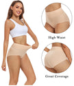 wirarpa Women's High Waisted Cotton Briefs Ladies Underwear Comfortable Panties 5 Pack Beige Large 🍁 All In One Marketplace Canada