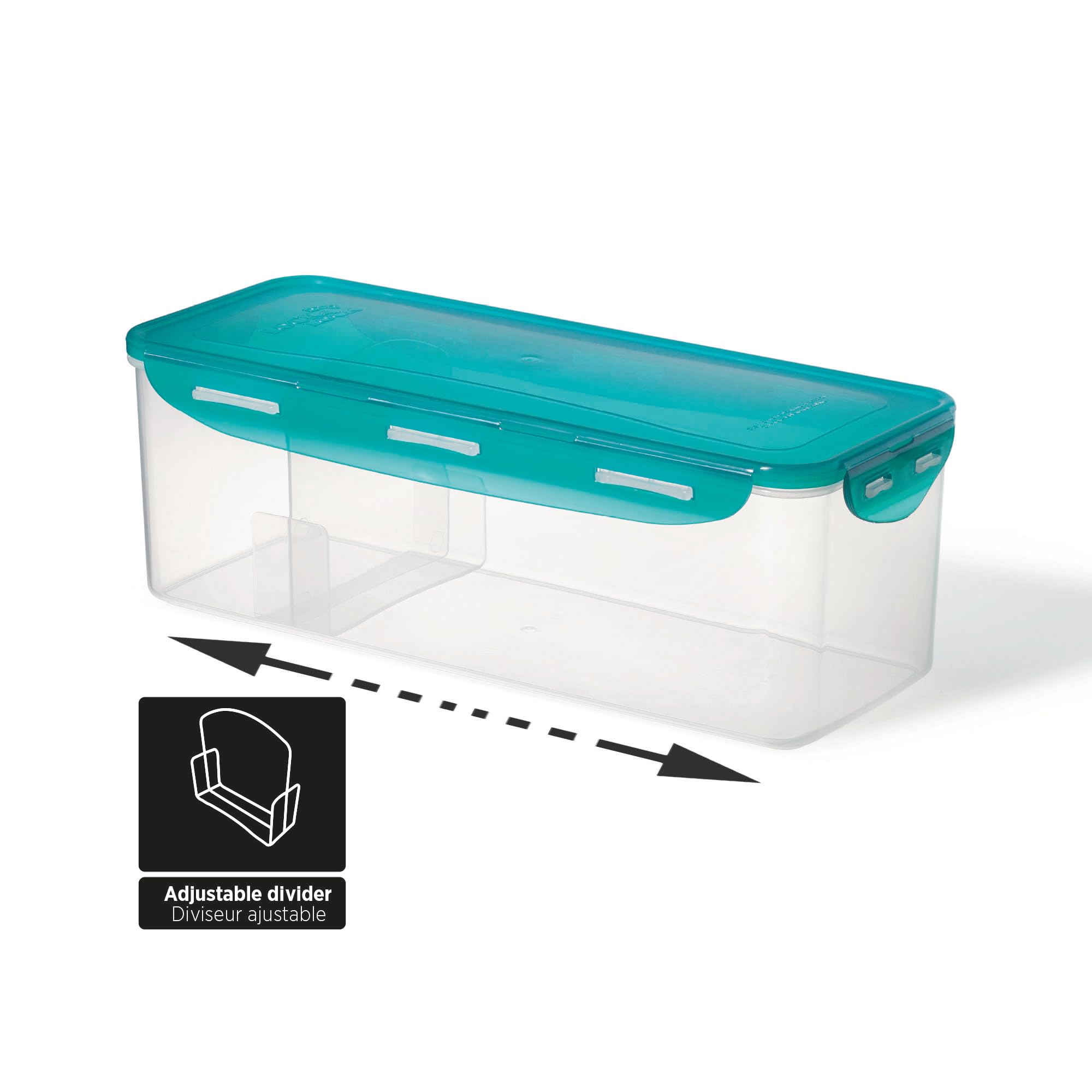 Starfrit LocknLock Plastic Bread Container - Removable Divider - 169oz/5L - Airtight - 4-Sided Locking Lid 🍁 All In One Marketplace Canada