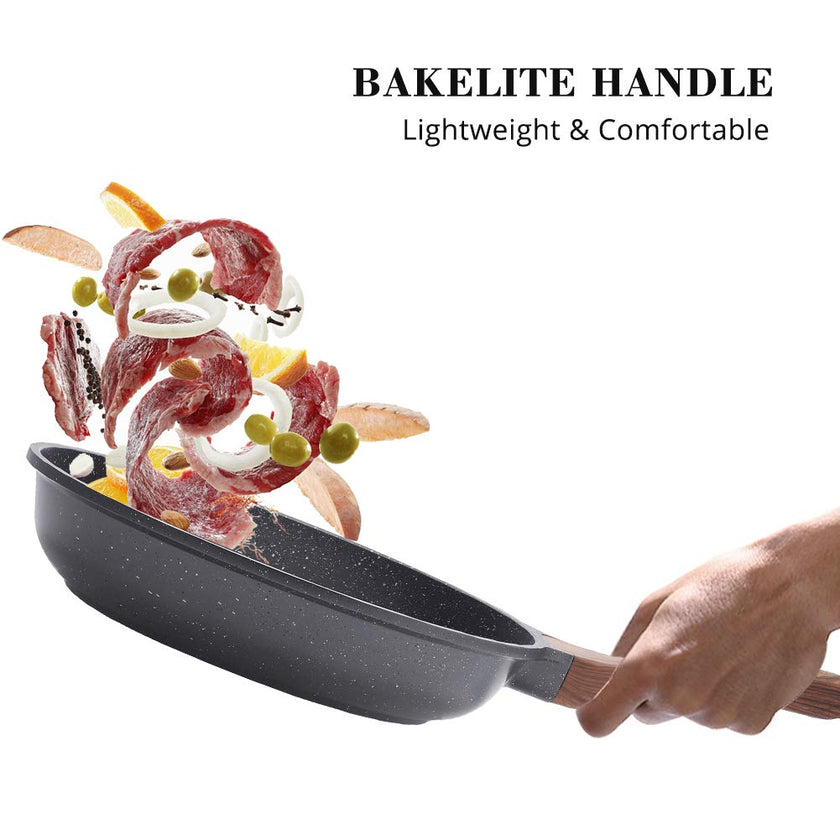 SENSARTE Nonstick Frying Pan Skillet, Swiss Granite Coating Omelette Pan, Healthy Stone Cookware Chef's Pan, PFOA Free (8/9.5/10/11/12.5 Inch) (8 Inch) 🍁 All In One Marketplace Canada