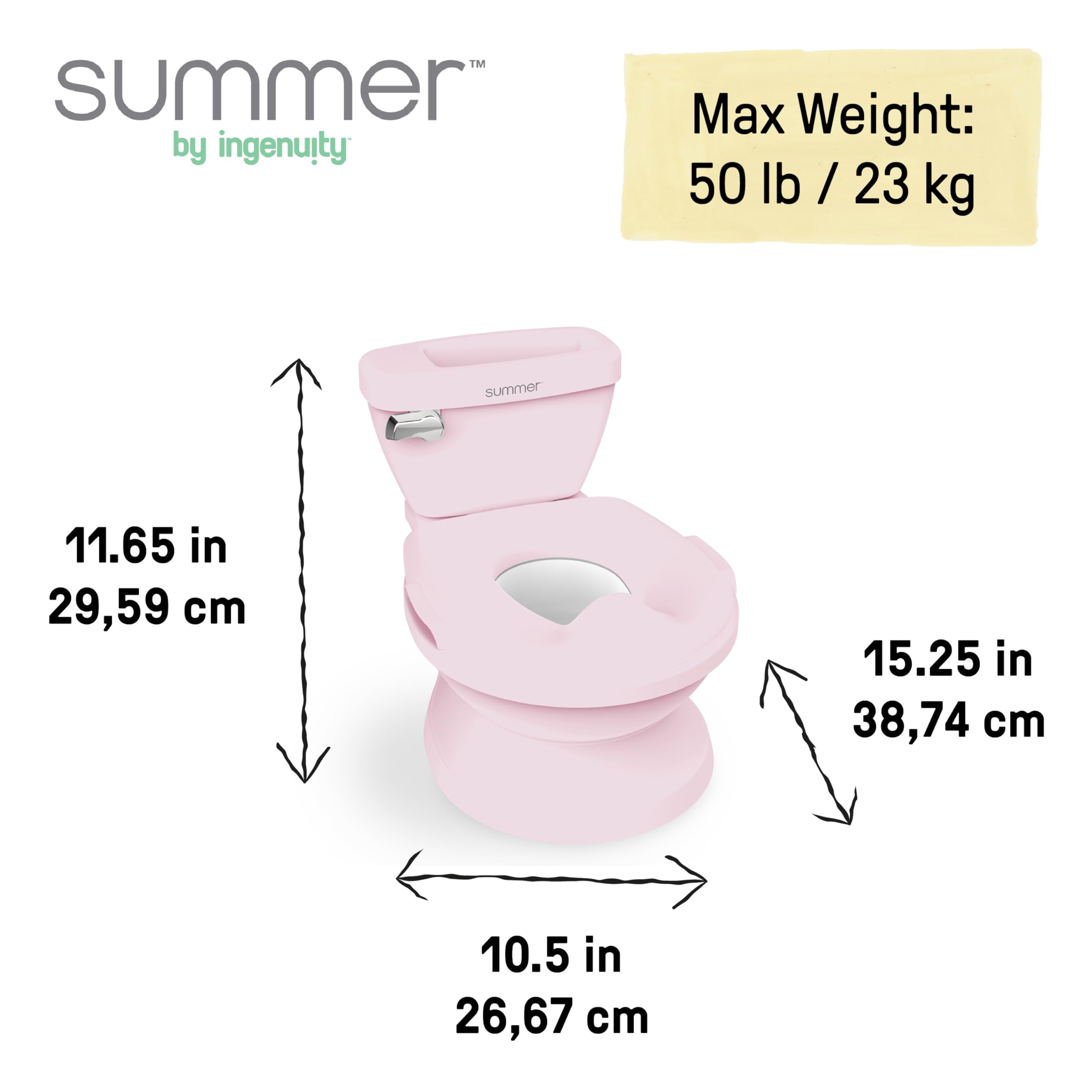 Summer by Ingenuity My Size Potty Pro in Pink, Infant Potty Training Toilet, Lifelike Flushing Sound, For Ages 18 Months, Up to 50 Pounds 🍁 All In One Marketplace Canada