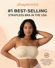 SHAPERMINT Convertible Strapless Bras for Women - Compression Wireless Bandeau Bra Top Beige 🍁 All In One Marketplace Canada