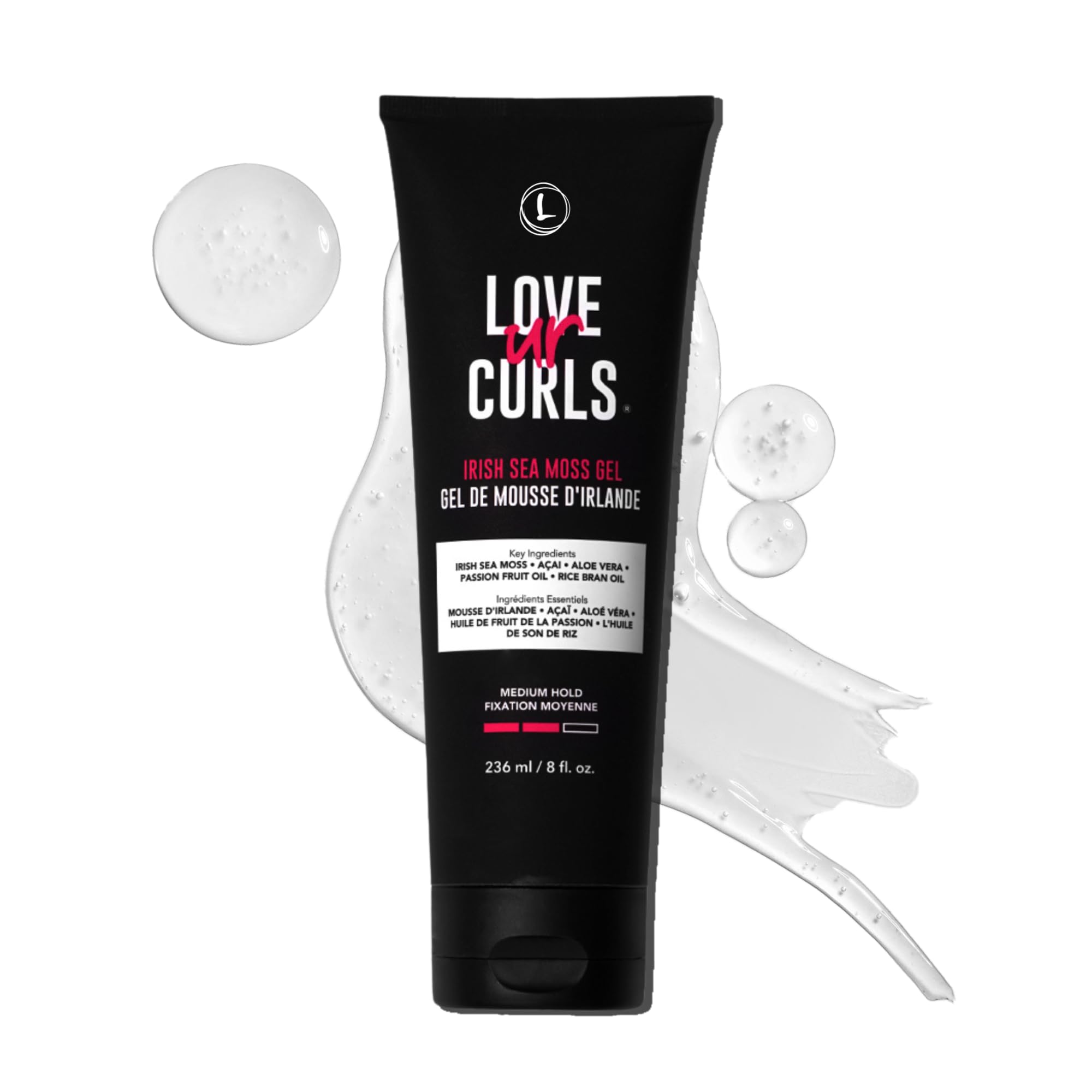 Love Ur Curls Irish Sea Moss Hair Gel, Medium Hold Hair Styling Curling Gel for Defined Curly Hair, Waves & Coils, Vegan, Cruelty Free, 236mL 🍁 All In One Marketplace Canada