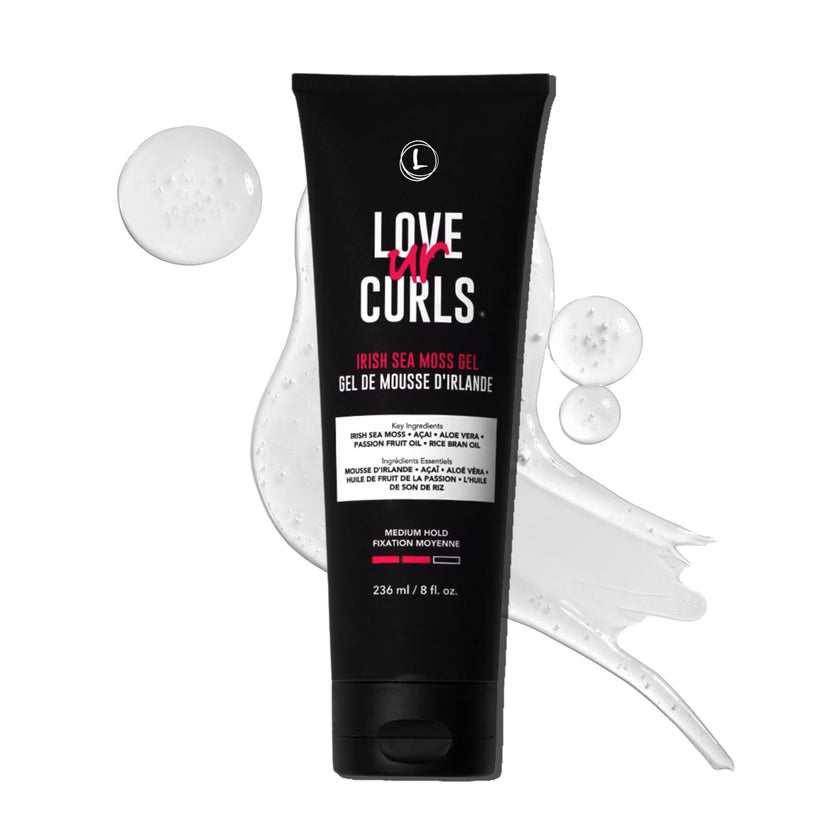 Love Ur Curls Irish Sea Moss Hair Gel, Medium Hold Hair Styling Curling Gel for Defined Curly Hair, Waves & Coils, Vegan, Cruelty Free, 236mL 🍁 All In One Marketplace Canada