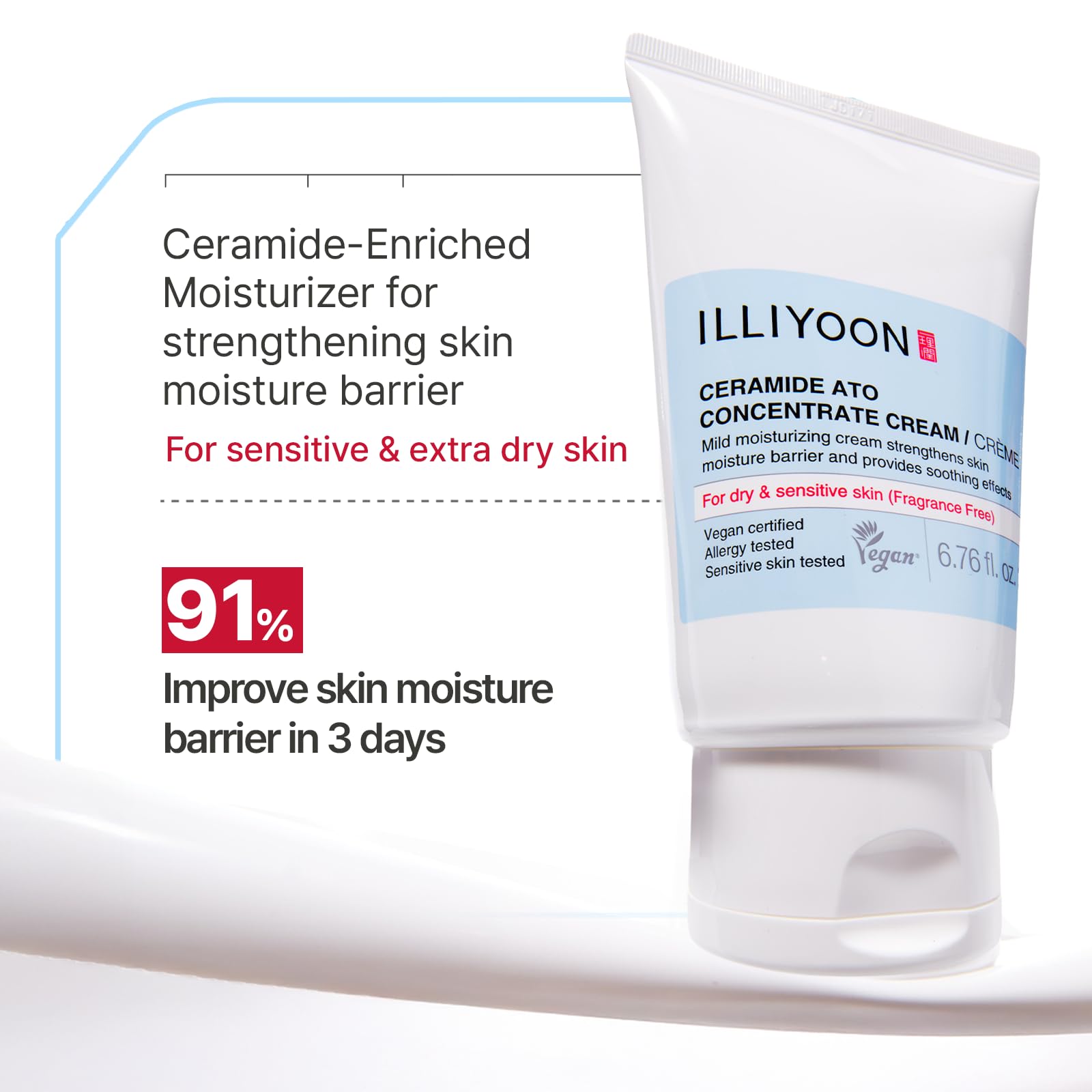Illiyoon Ceramide Ato Concentrate Cream | Moisturizer for Dry & Sensitive Skin, 100hr Lasting Hydration, For Face & Body, Gentle for Infants, Moisture Barrier Repair, Vegan Certified, 6.76 fl.oz. 🍁 All In One Marketplace Canada