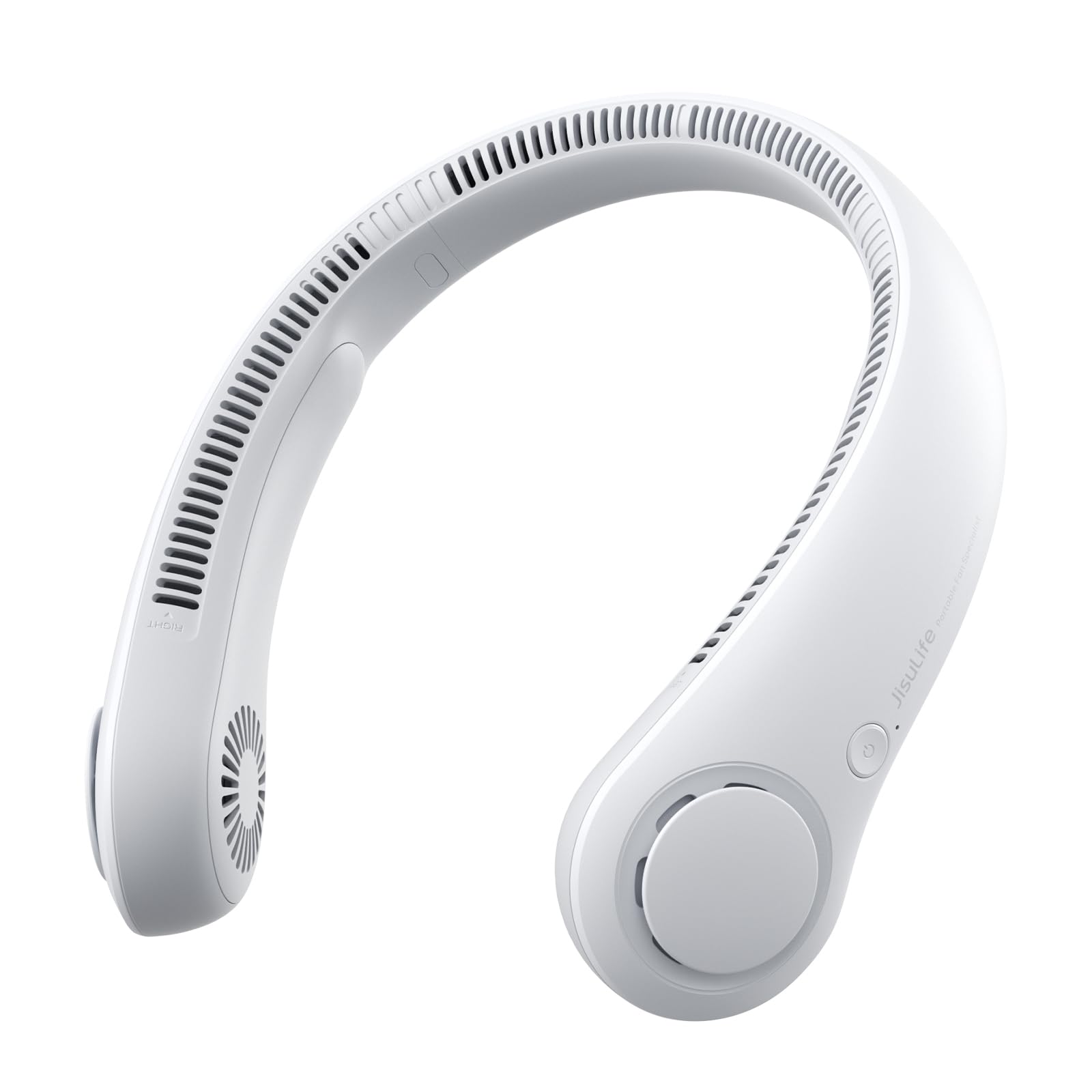 JISULIFE Portable Neck Fan, Hands Free Bladeless Hanging Sport Fan, 4000 mAh Battery Operated Wearable Personal Fan, Leafless, Rechargeable, Headphone Design, USB Powered Desk Fan, 5 Speeds - Grey 🍁 All In One Marketplace Canada
