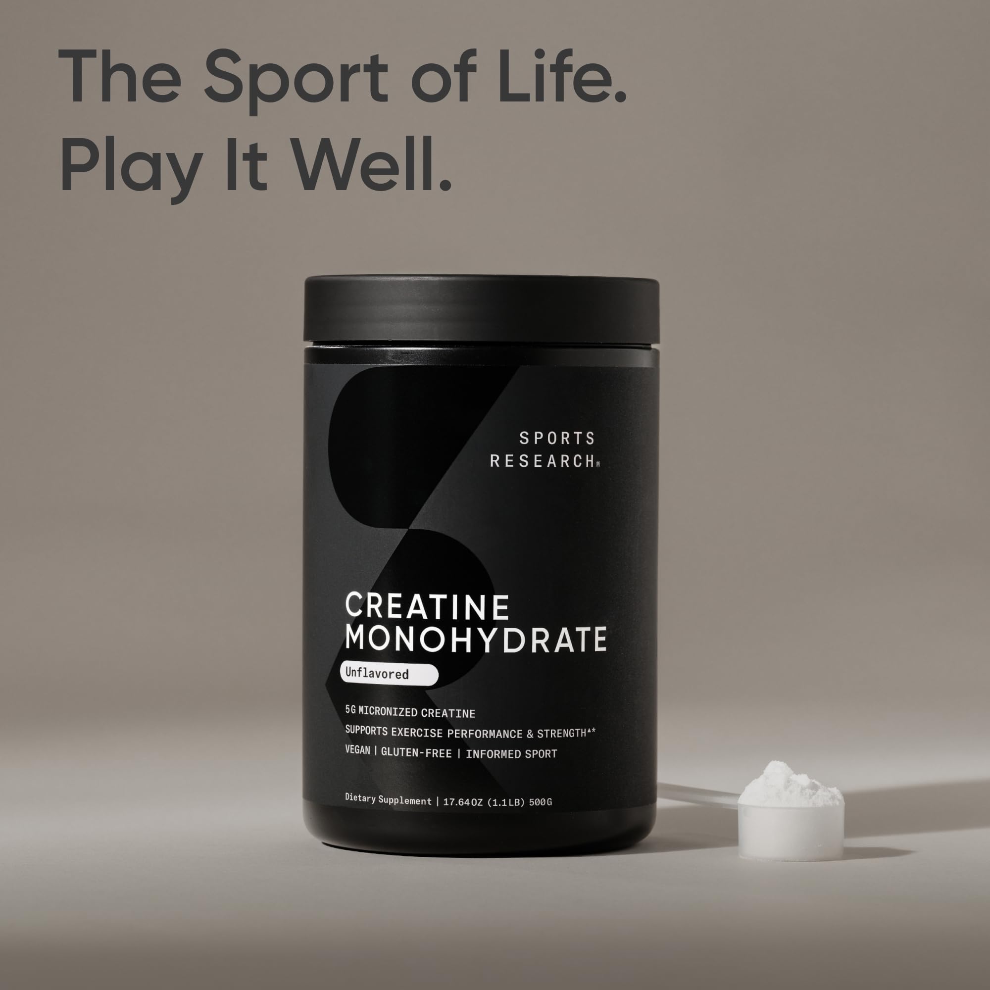 Sports Research® Creatine Monohydrate - Pure Micronized Creatine Monohydrate Powder - Improves strength, power, and performance for Women and Men | Non-GMO 100 Servings 🍁 All In One Marketplace Canada