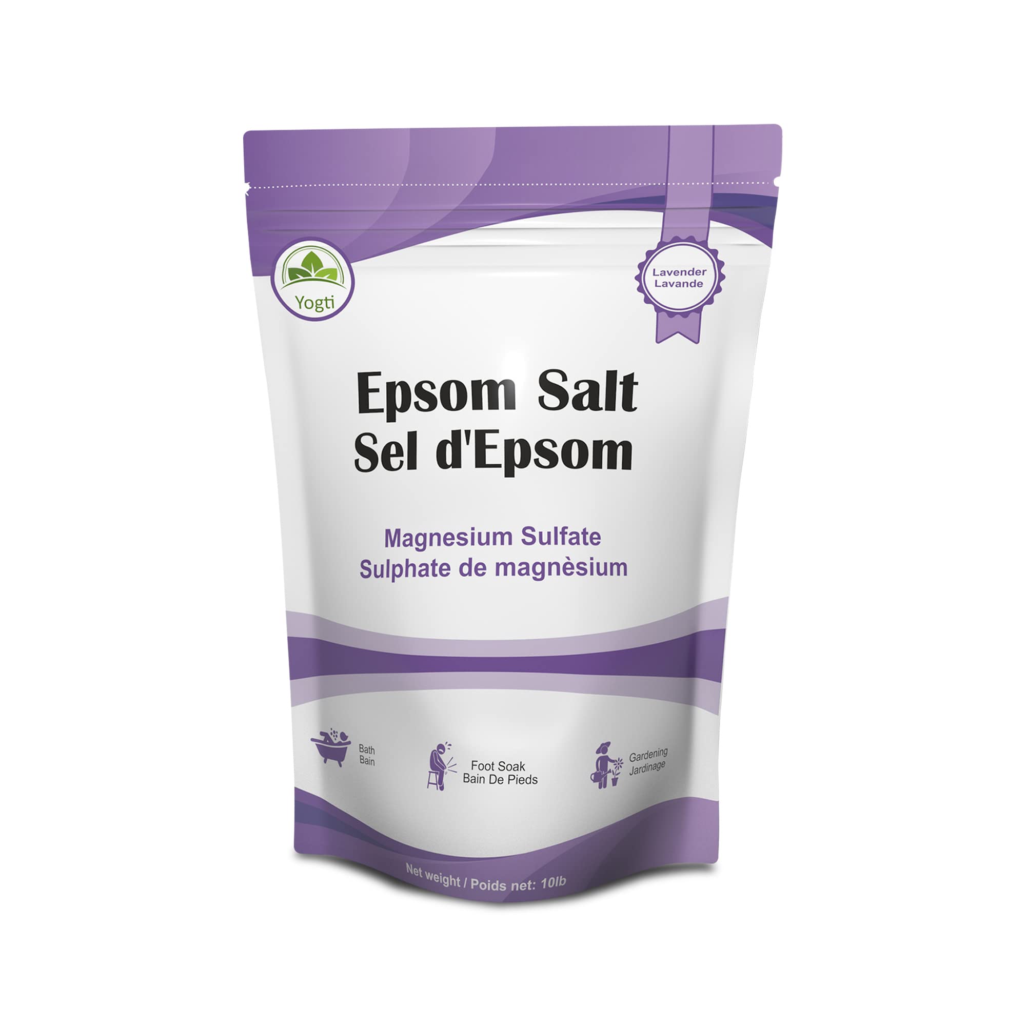 Yogti Epsom Bath Salt with Lavender Oil, 10 pound (Packaging May Vary) 🍁 All In One Marketplace Canada
