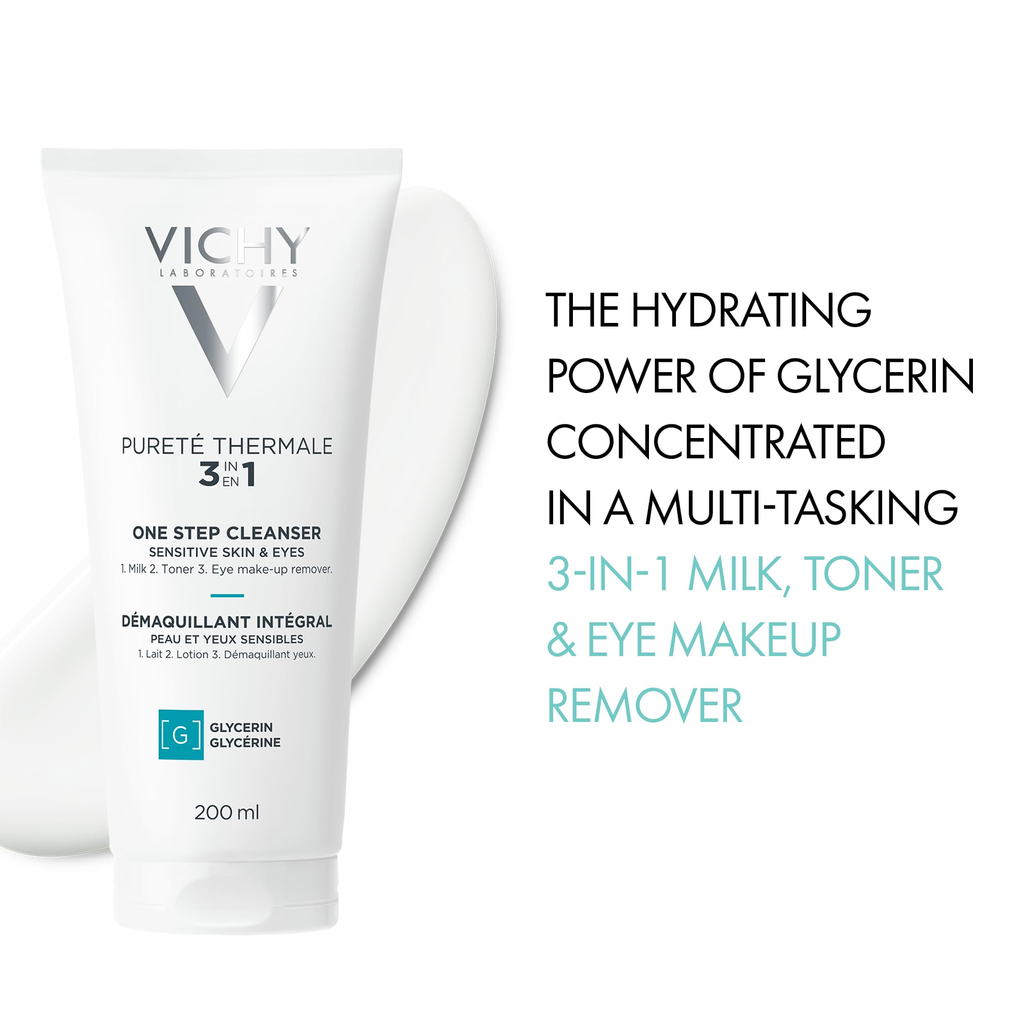 Vichy Gentle Facial Cleanser and Makeup Remover, Purete Thermal 3-in-1 Face Cleanser for Sensitive Skin, Hypoallergenic, Dermatologist Recommended, Paraben-Free, 200mL 🍁 All In One Marketplace Canada
