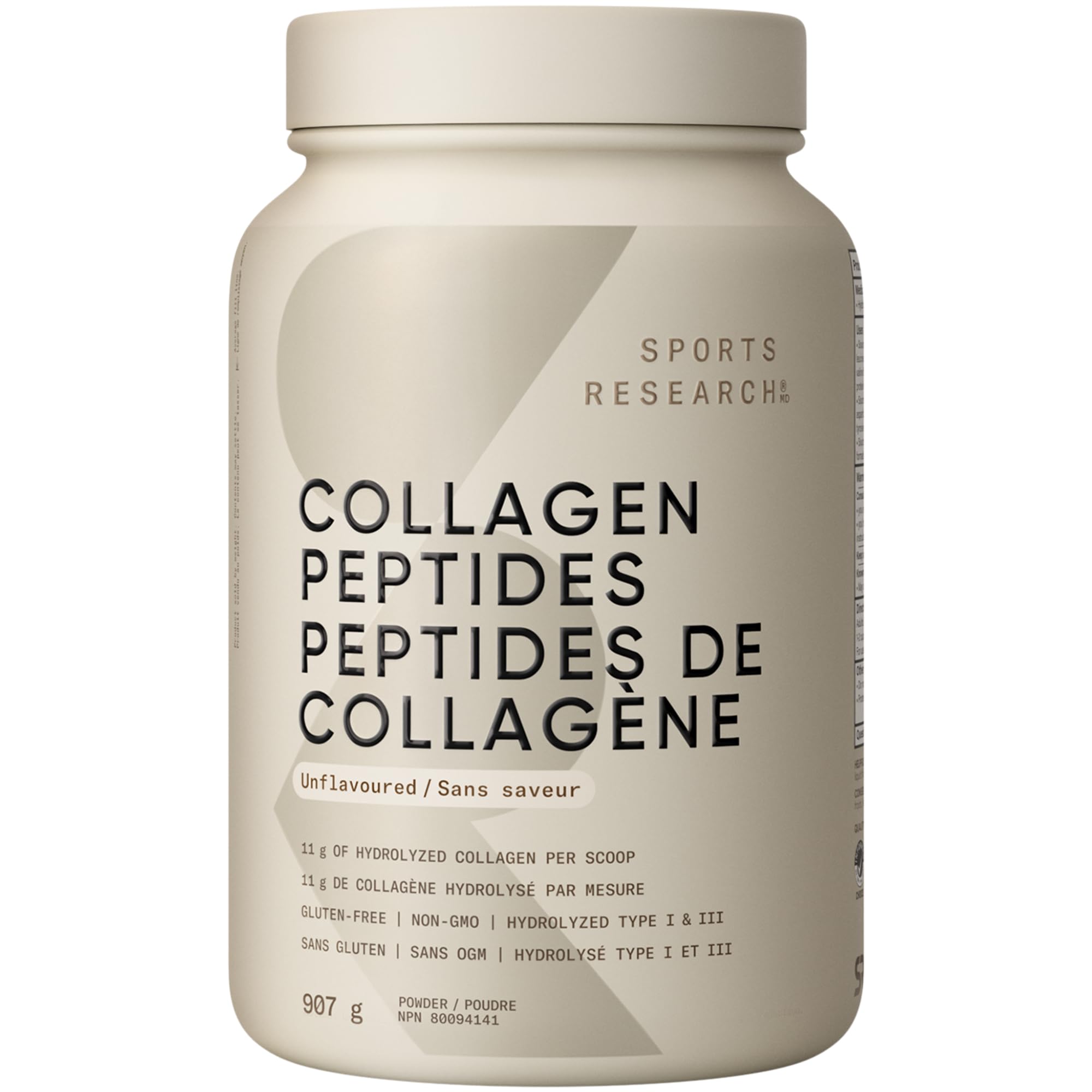 Sports Research® Premium Collagen Peptides Powder (32oz Jar) | Grass-Fed, Certified Paleo Friendly, Non-GMO and Gluten Free - Unflavored and Easy to Mix 🍁 All In One Marketplace Canada