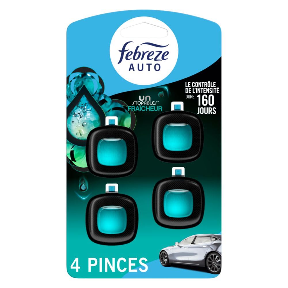 Febreze Unstopables Car Odor-Fighting Car Freshener Vent Clip Fresh Scent, .07 oz. Car Vent Clip, Pack of 4 🍁 All In One Marketplace Canada
