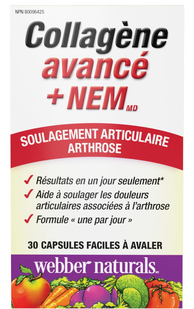 Webber Naturals Advanced Collagen + NEM, Helps Reduce Joint Pain & Stiffness, 30 Capsules, Clinically Researched 🍁 All In One Marketplace Canada