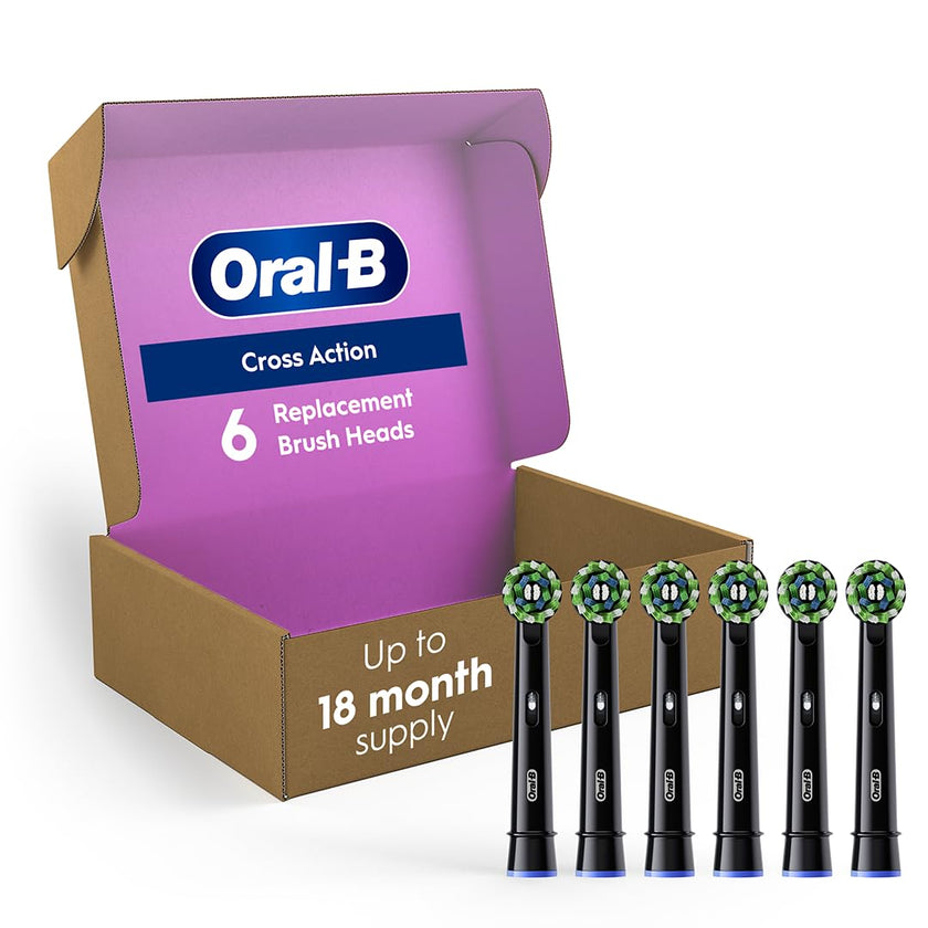 Oral-B CrossAction Electric Toothbrush Replacement Brush Heads, Black, 6 Count 🍁 All In One Marketplace Canada