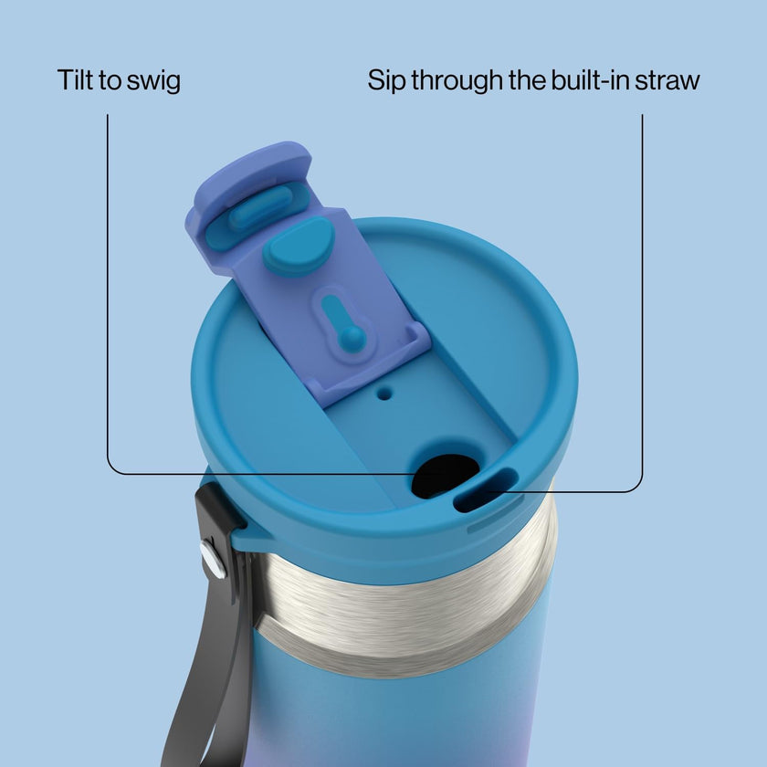 Contigo DualSip 16 oz Compact Water Bottle w/ 2-Way Lid (Drink from Straw or Spout) | Vacuum-Insulated Stainless Steel for Cold Drinks | 100% Leakproof | BPA & Lead-Free | Dishwasher Safe 🍁 All In One Marketplace Canada