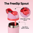 Owala FreeSip Insulated Stainless Steel Water Bottle with Straw for Sports and Travel, BPA-Free Sports Water Bottle, 24 oz, Pink, Angel Food Cake 🍁 All In One Marketplace Canada