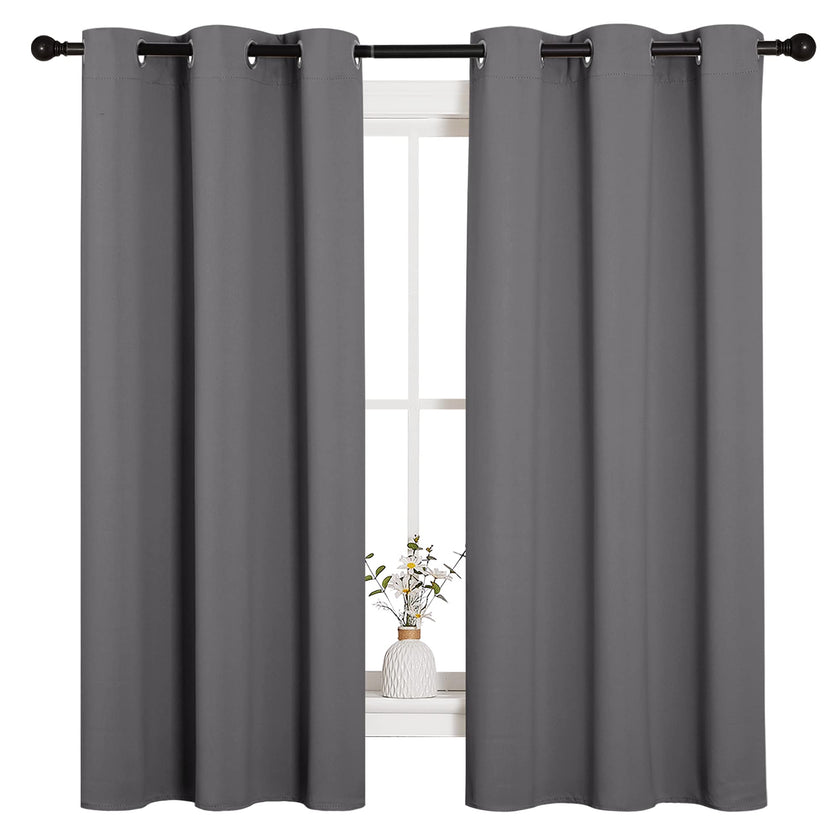 NICETOWN Blackout Curtains 2 Panels for Bedroom- Thermal Insulated Grommet Blackout Curtains 63 Inches Long for Living Room/Kitchen Rideaux occultants (2 Panels, W42 x L63 -Inch,Grey) 🍁 All In One Marketplace Canada