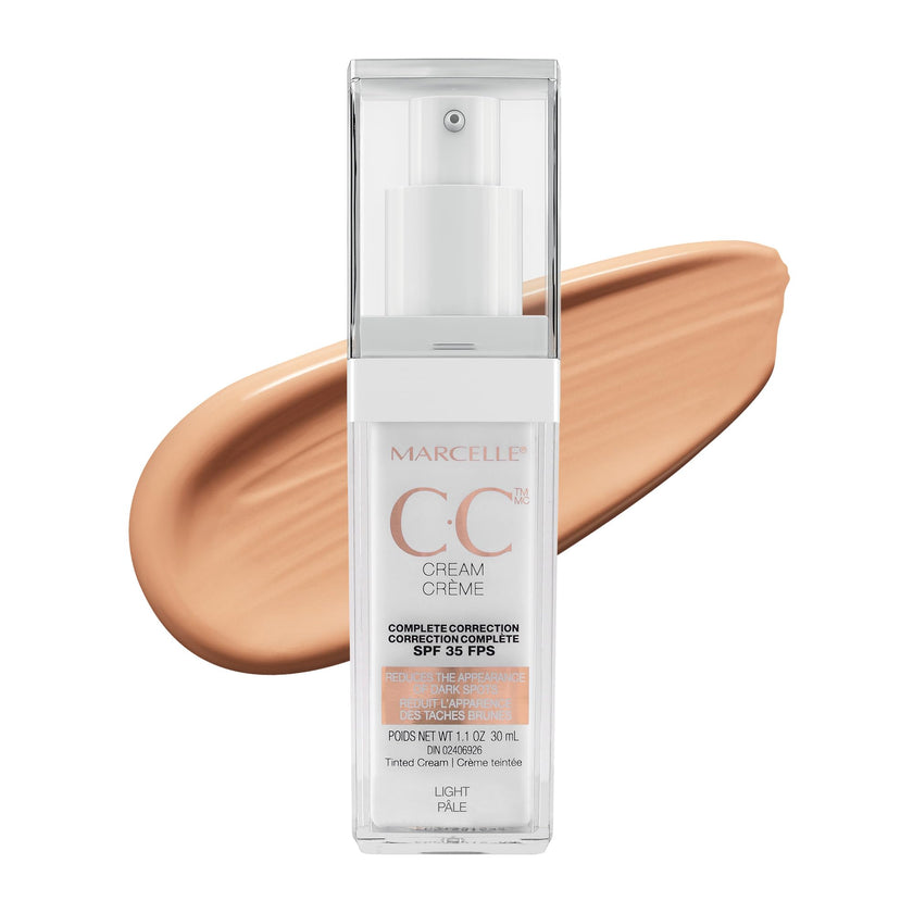 Marcelle CC Cream SPF 35, Light, 12-in-1 Tinted Moisturizer, Complete Coverage & Correction, Hypoallergenic, Fragrance-Free, Paraben-Free, Oil-Free, Non-Comedogenic, Vegan, Cruelty-Free, 30 mL 🍁 All In One Marketplace Canada