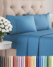Queen Size 4 Piece Sheet Set - Comfy Breathable & Cooling Sheets - Hotel Luxury Bed Sheets for Women & Men - Deep Pockets, Easy-Fit, Soft & Wrinkle Free Sheets - Denim Blue Oeko-Tex Bed Sheet Set 🍁 All In One Marketplace Canada