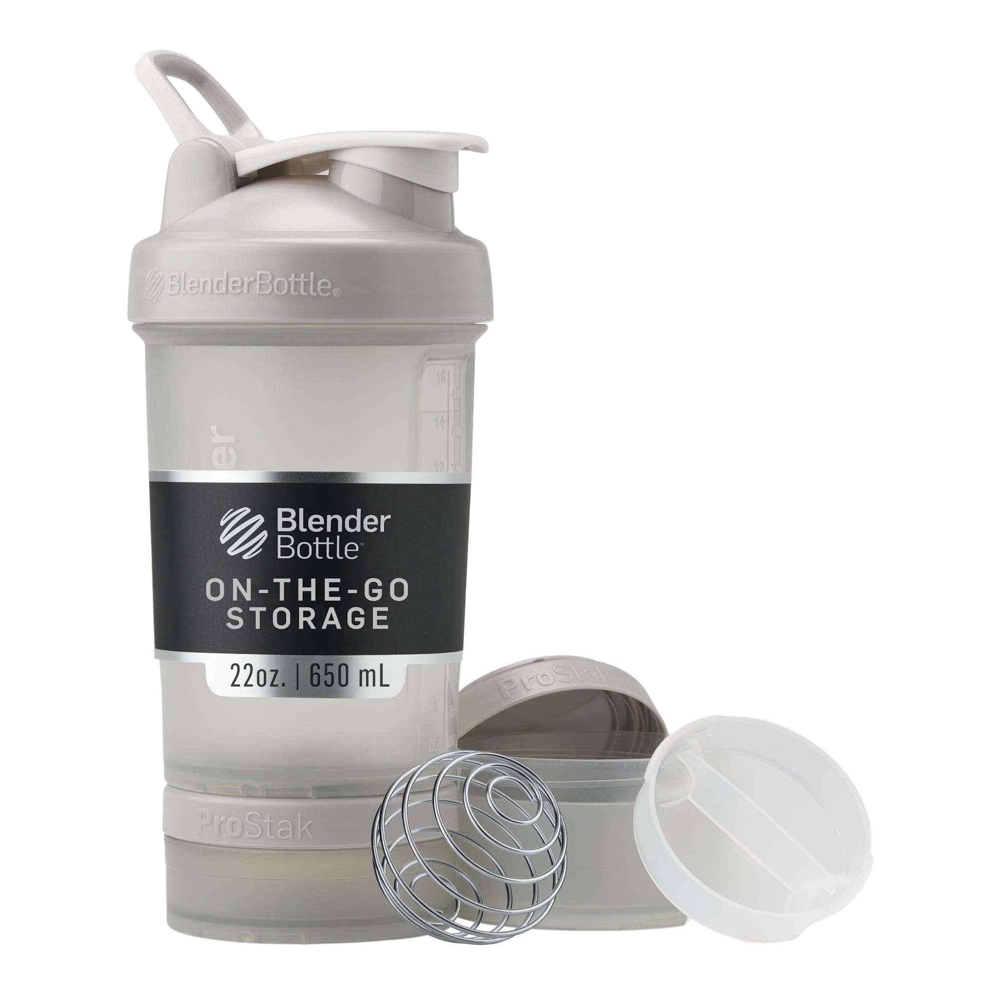BlenderBottle Shaker Bottle with Pill Organizer and Storage for Protein Powder, Classic V2 ProStak System, 22-Ounce, Smoke Grey 🍁 All In One Marketplace Canada