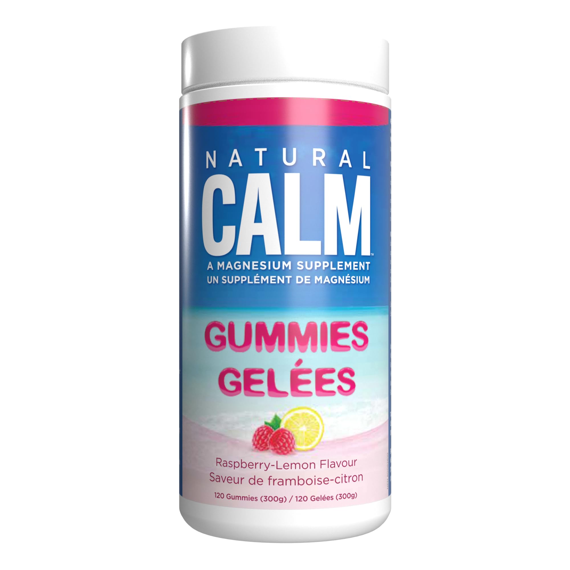 Natural Calm Magnesium Gummies (Raspberry Lemon Flavour), 120 Count - Chewable - Fast Absorbing - Relaxing - Vegan, Gluten-free, Ages 4 and up 🍁 All In One Marketplace Canada