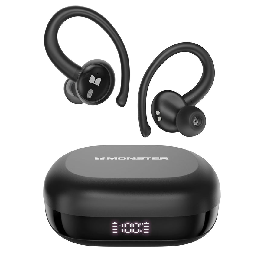 Monster N-Lite 216 Wireless Earbuds 48hrs Bluetooth 6.0 Headphone, Bluetooth Earbuds Stereo Deep Bass Over Ear Bud with Earhooks,ENC Noise Cancelling Mic, IPX6 Waterproof Earphone for Workout/Running 🍁 All In One Marketplace Canada