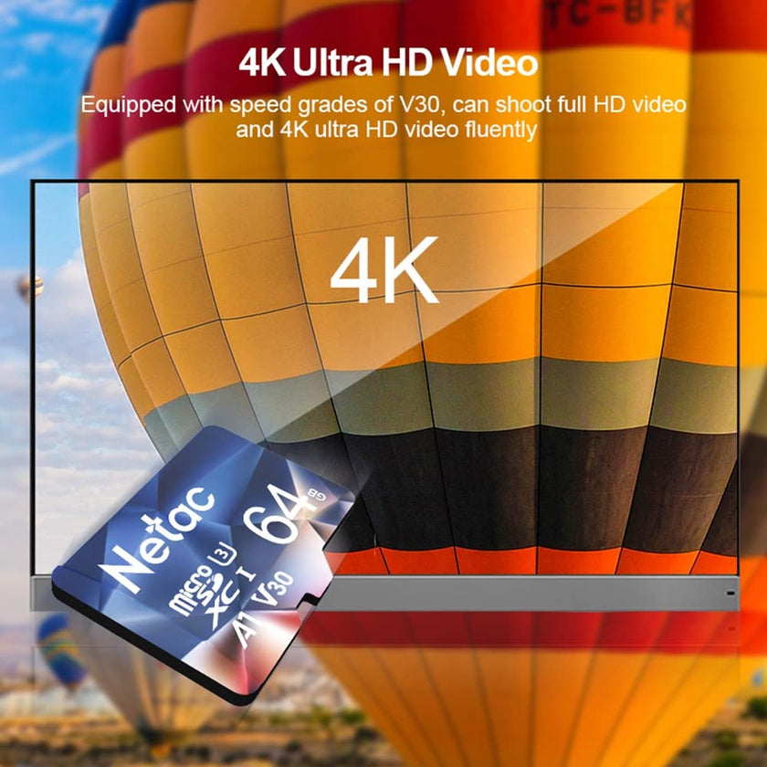 Netac 64GB 2 Pack Micro SD Card Speed up to 100MB/s for Action Cameras, Drones, Smartphones and Tablets, Memory Card SDXC UHS-I C10/U3/V30/A1 EXFAT 🍁 All In One Marketplace Canada