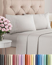 Queen Size 4 Piece Sheet Set - Comfy Breathable & Cooling Sheets - Hotel Luxury Bed Sheets for Women & Men - Deep Pockets, Easy-Fit, Soft & Wrinkle Free Sheets - French Grey Oeko-Tex Bed Sheet Set 🍁 All In One Marketplace Canada