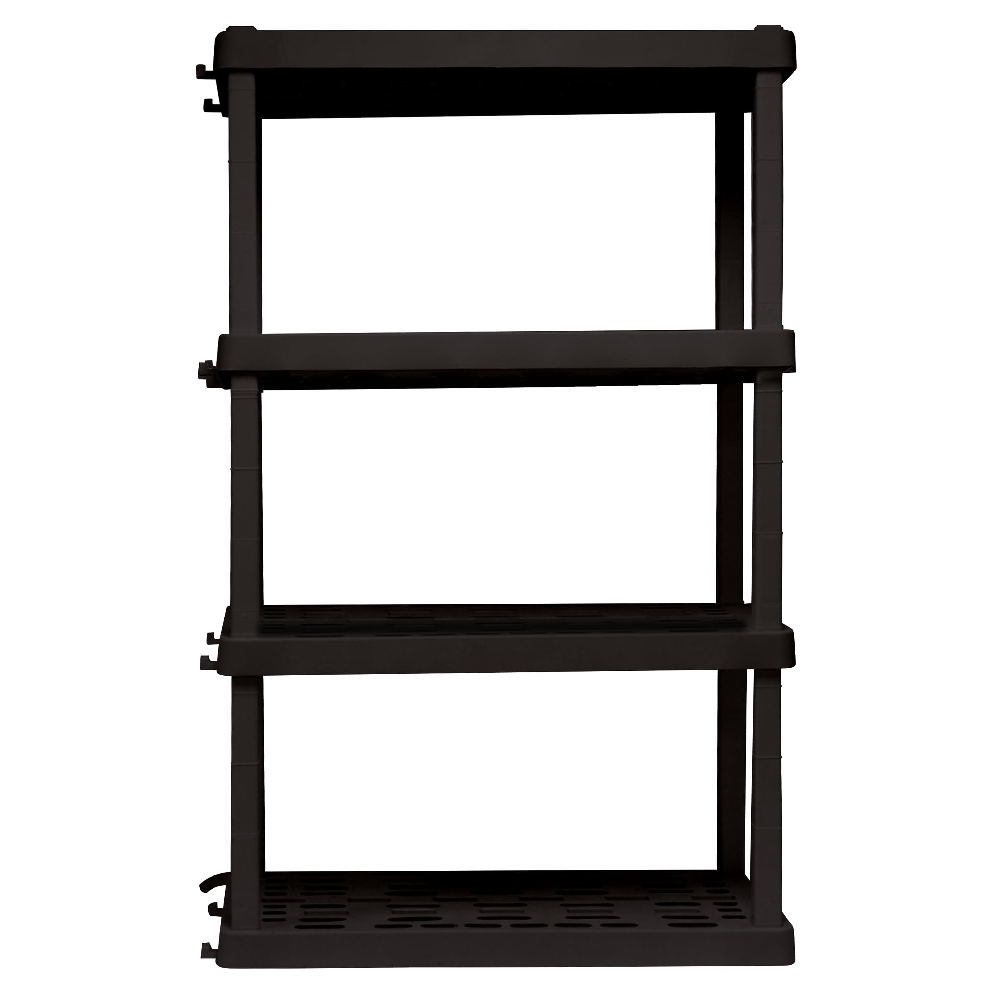Koolatron Oscar Heavy Duty Plastic Storage Shelves- for Garage, Kitchen, Bathroom Basement, Kids Room, Toys,Stackable 4-Tier Black, Organizer Rack for Books Shoes, Pantry, Cleaning, Made in Canada 🍁 All In One Marketplace Canada