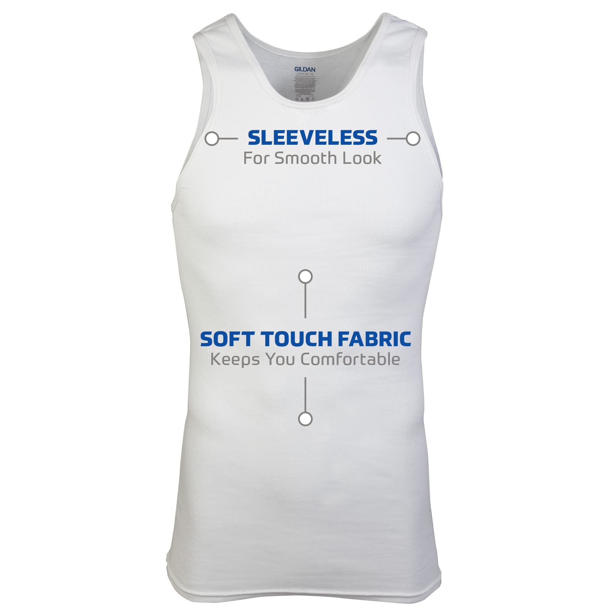 Gildan Men's A-Shirts Tanks Multipack, White (6 Pack), Medium 🍁 All In One Marketplace Canada