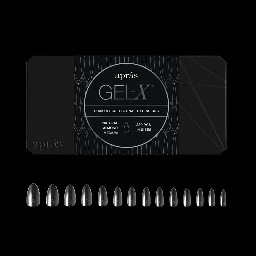 APRÉS Gel-X® Almond Box of Nail Tips | 280 Soft Gel Nail Tips, 14 Sizes 00-9 | Half-sizes Included (Natural Almond Medium, 280 Count) 🍁 All In One Marketplace Canada