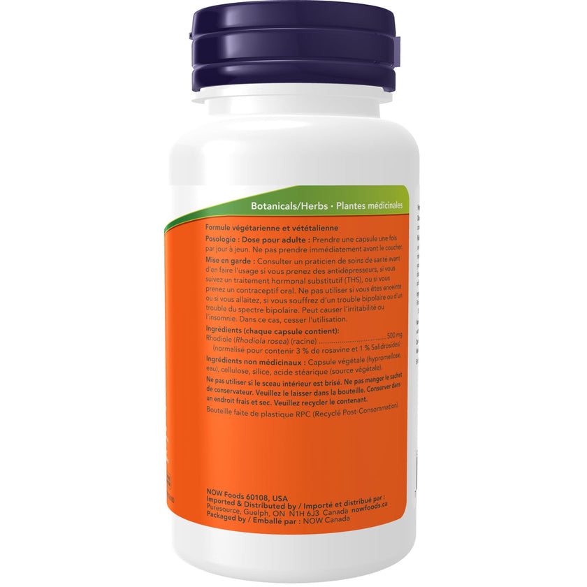 NOW Supplements, Rhodiola 500 mg, Helps Body Adapt to Stress of Daily Life*, Adaptogenic Herb*, 60 Veg Capsules 🍁 All In One Marketplace Canada