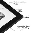 Americanflat 11x14 Picture Frame with Shatter-Resistant Glass - Use as 8x10 Frame with Mat or Display 11x14 Photo Without Mat - Signature Collection - Picture Frames for Wall Display - Black 🍁 All In One Marketplace Canada