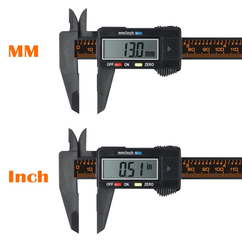 FineSource Electronic Digital Caliper Inch/Metric Conversion 0-6 Inch/150 mm Carbon Fiber Gauge Micrometer Extra Large LCD Screen Auto Off Featured Measuring Tool (Black) 🍁 All In One Marketplace Canada
