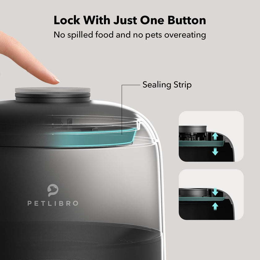 PETLIBRO Automatic Cat Feeder, 2L Timed Cat Feeder with 180-Day Battery Life, Automatic Pet Feeder for Cat & Dog, Cat Food Dispenser Program 1-6 Meals Control, Automatic Dog Feeder for Dry Food 🍁 All In One Marketplace Canada