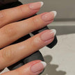 Modelones French Tip Press On Nails, Short Oval Fake Nails Press Ons with Nail Glue, Adhesive Tabs, Nail File, Prep Pad, Manicure Stick, 32Pcs 16 Sizes, Nude, Valentines 🍁 All In One Marketplace Canada