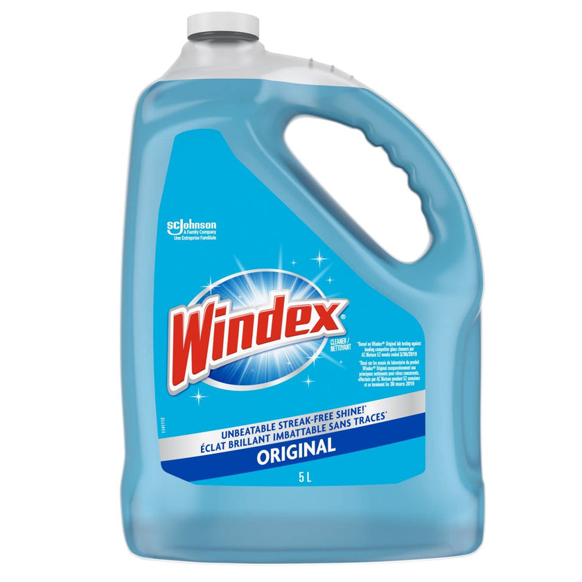 Windex Original Blue Window, Glass and Mirror Cleaner Refill, Removes Fingerprints, Smudges, and Smears, Surface Cleaner Shine Spray, 5L 🍁 All In One Marketplace Canada