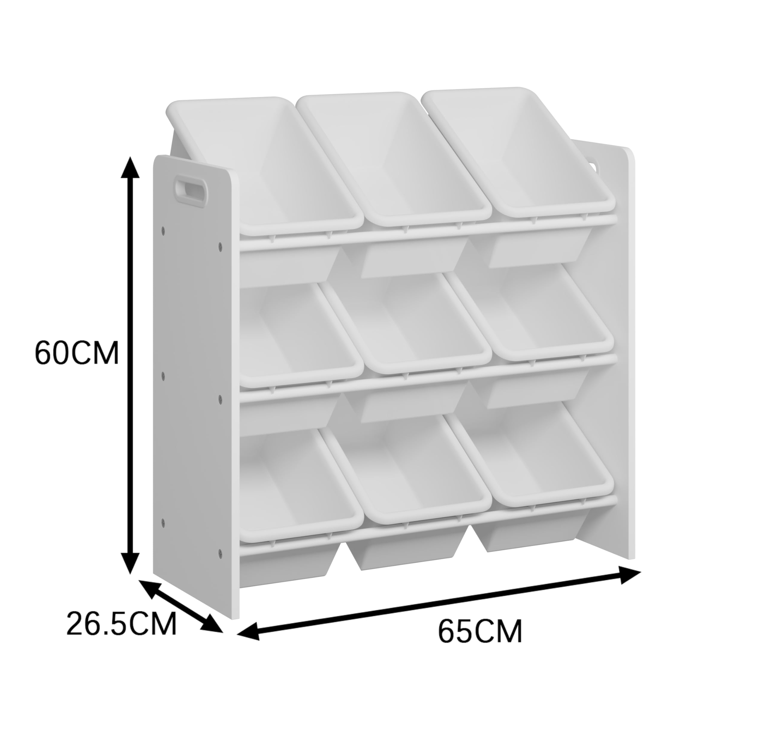 Lennox Furniture Toys Storage Organizer 9 Plastic Bins in White (JWTR-03006 white) 🍁 All In One Marketplace Canada