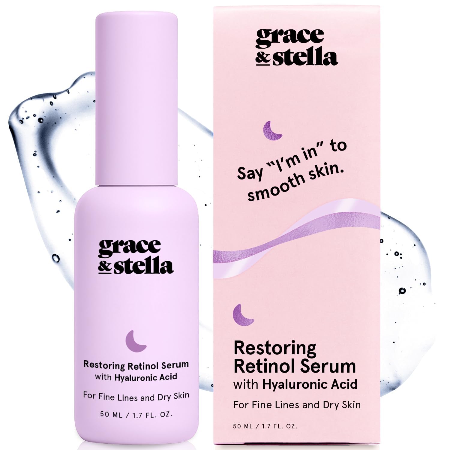 grace & stella 0.2% Retinol Serum for Face (50ml) - Restoring Retinol Serum with Hyaluronic Acid to Reduce Fine Lines, Wrinkles, Texture, Uneven Skin Tone - Anti-Aging, Hydrating, Vegan Skincare 🍁 All In One Marketplace Canada