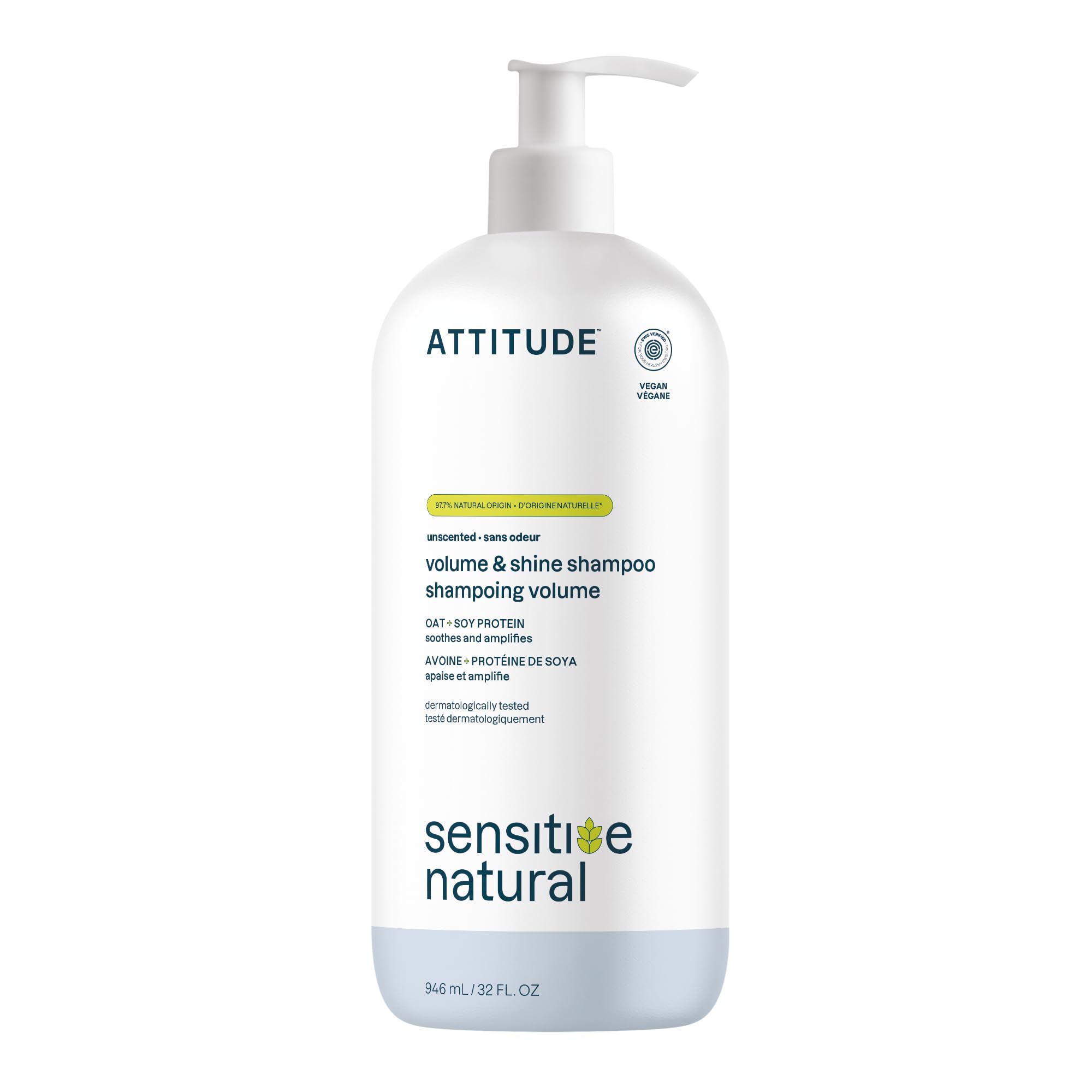 ATTITUDE Extra Gentle Hair Shampoo for Sensitive Dry Scalp, Made in Canada, EWG Verified, Soothing Oat, For Thin Hair, Vegan and Plant-Based, 946 mL 🍁 All In One Marketplace Canada