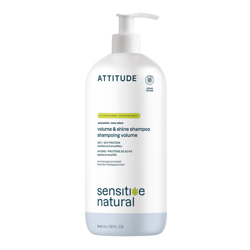 ATTITUDE Extra Gentle Hair Shampoo for Sensitive Dry Scalp, Made in Canada, EWG Verified, Soothing Oat, For Thin Hair, Vegan and Plant-Based, 946 mL 🍁 All In One Marketplace Canada