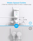Surge Protector Outlet Extender - with Rotating Plug, 6 AC Multi Plug Outlet with 4 USB Ports (2 USB C), 1800 Joules, 3-Sided Swivel Power Bar with Spaced Splitter for Home, Office, Travel 🍁 All In One Marketplace Canada