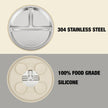 PandaEar 3 Pack Stainless Steel Baby Plates with Suction, Divided Toddler Plate for Baby Led Weaning Supplies, Non-Slip Suction Plates Baby Feeding Set, Dishwasher Safe (Blue/Green/Brown) 🍁 All In One Marketplace Canada
