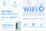 TP-Link AX1800 WiFi Extender Internet Booster (RE600X) - WiFi 6 Range Extender Covers up to 1500 sq.ft and 30 Devices, Dual Band, AP Mode w/Gigabit Port, APP Setup 🍁 All In One Marketplace Canada