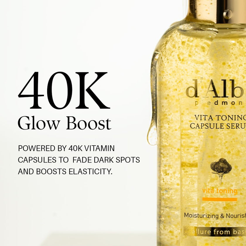 d'alba Piedmont Vita Toning Capsule Serum (100ml), Large Size, Daily Vita Boost for Luminous Skin, Double Vitamin Formula 🍁 All In One Marketplace Canada